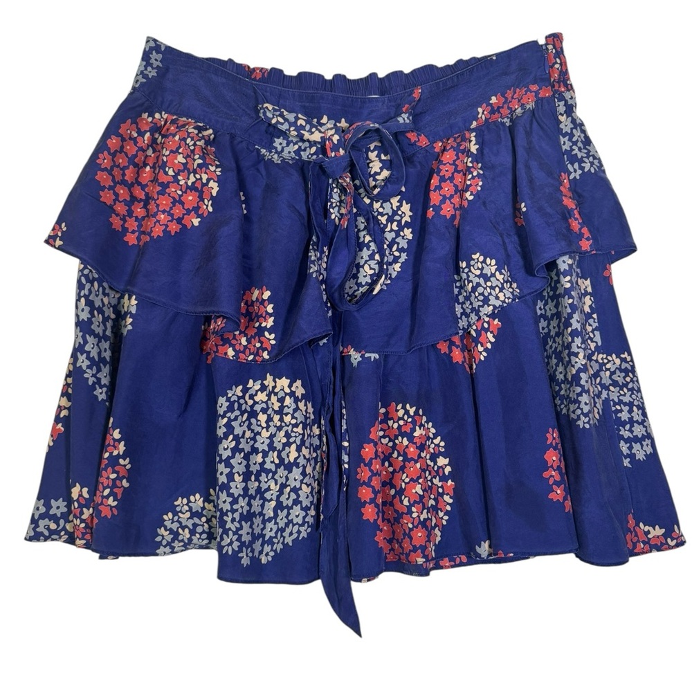 Odille‎ Blue Floral Ruffle Mini Skirt – Size 4